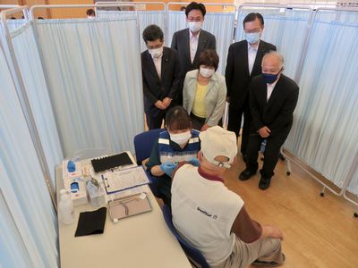 一宮市のワクチン接種会場を視察しました